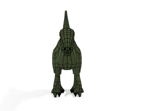 low poly cartoon velociraptor dinosaur 3D Model