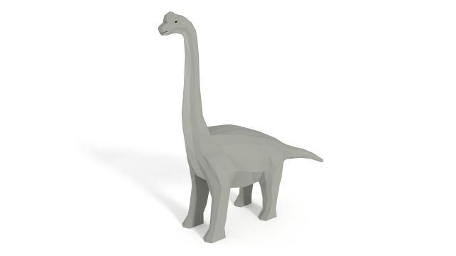 low poly cartoon brachiosaurus dinosaur 3D Model .c4d .max .obj .3ds .fbx .stl .blend 