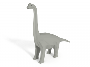 low poly cartoon brachiosaurus dinosaur Model 3D