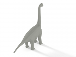 low poly cartoon brachiosaurus dinosaur 3D Model