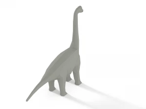 low poly cartoon brachiosaurus dinosaur 3D Model