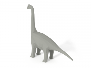 low poly cartoon brachiosaurus dinosaur 3D Model