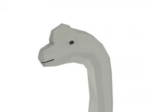 low poly cartoon brachiosaurus dinosaur 3D Model