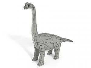 low poly cartoon brachiosaurus dinosaur 3D Model