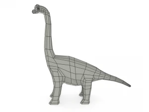 low poly cartoon brachiosaurus dinosaur 3D Model