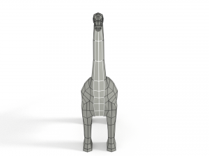 low poly cartoon brachiosaurus dinosaur 3D Model
