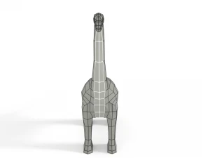 low poly cartoon brachiosaurus dinosaur 3D Model