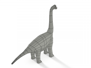 low poly cartoon brachiosaurus dinosaur 3D Model