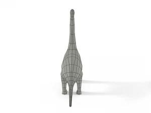 low poly cartoon brachiosaurus dinosaur 3D Model