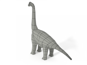 low poly cartoon brachiosaurus dinosaur 3D Model
