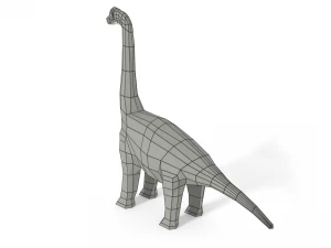 low poly cartoon brachiosaurus dinosaur 3D Model