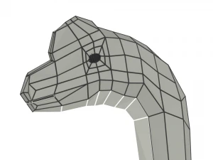 low poly cartoon brachiosaurus dinosaur 3D Model