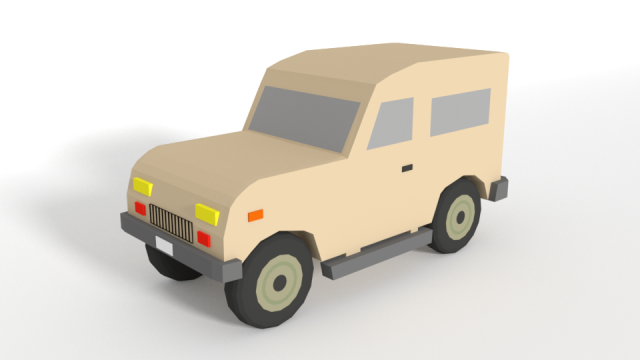 low poly cartoon jeep car 3Dモデル .c4d .max .obj .3ds .fbx .stl .blend 