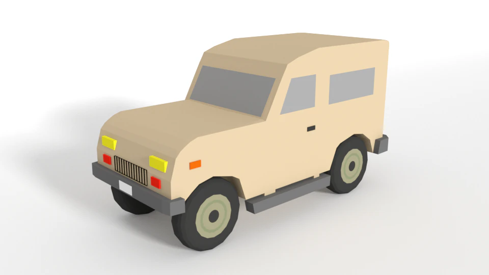 low poly cartoon jeep car 3D Model .c4d .max .obj .3ds .fbx .stl .blend 