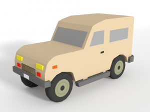 low poly cartoon jeep car 3D Model