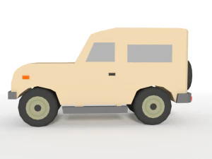 low poly cartoon jeep car 3D Model