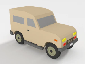 low poly cartoon jeep car 3D Model
