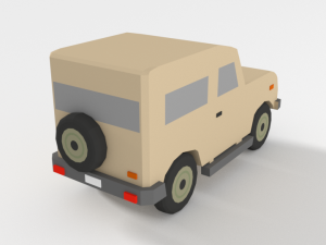 low poly cartoon jeep car 3Dモデル
