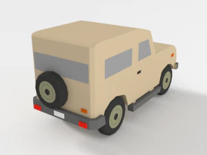 low poly cartoon jeep car 3D Model