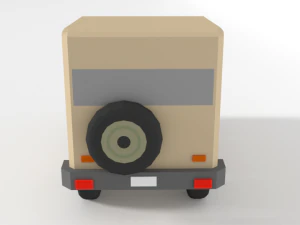 low poly cartoon jeep car 3D Model