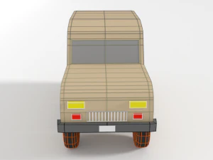 low poly cartoon jeep car 3D Model