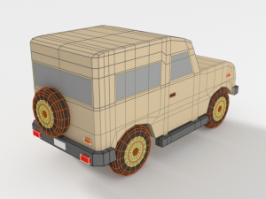 low poly cartoon jeep car 3Dモデル
