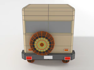 low poly cartoon jeep car 3D Model
