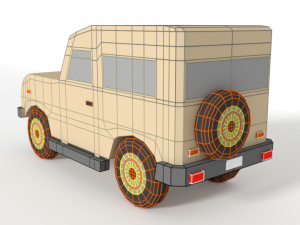 low poly cartoon jeep car 3Dモデル