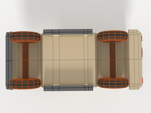low poly cartoon jeep car 3Dモデル