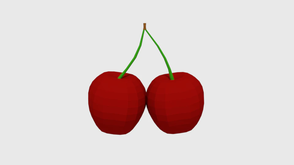 low poly cartoon cherry 3D Model .c4d .max .obj .3ds .fbx .stl .blend 