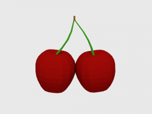 low poly cartoon cherry Modèle 3D