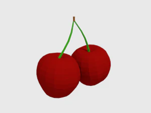 low poly cartoon cherry 3D Model