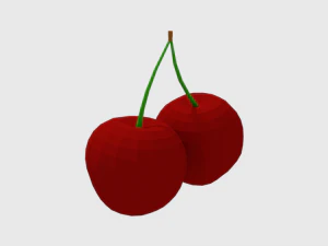 low poly cartoon cherry 3D Model