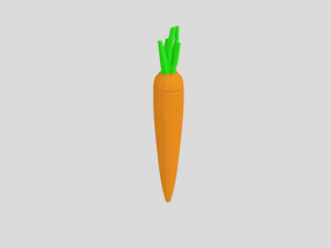 low poly cartoon carrot 3D 모델