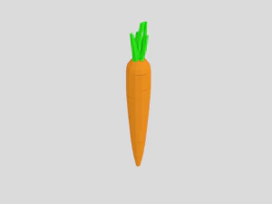 low poly cartoon carrot 3D Model