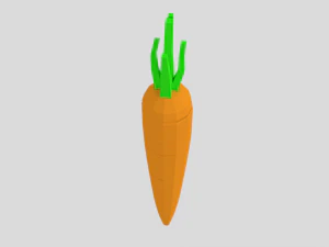 low poly cartoon carrot 3D Model