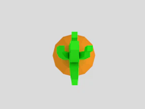 low poly cartoon carrot 3D Model