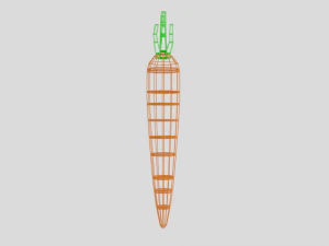 low poly cartoon carrot 3D Model
