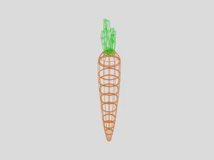 low poly cartoon carrot 3D Model