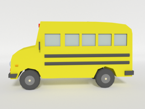 low poly cartoon schoolbuss 3D Модель