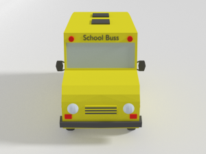 low poly cartoon schoolbuss 3D Модель