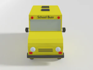 low poly cartoon schoolbuss 3D Model