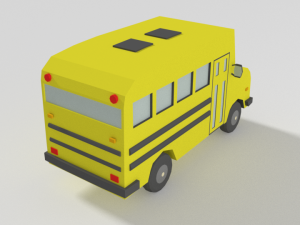 low poly cartoon schoolbuss 3D Модель