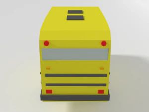 low poly cartoon schoolbuss 3D Model