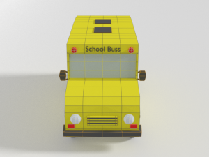 low poly cartoon schoolbuss 3D Модель