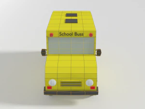 low poly cartoon schoolbuss 3D Model