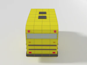 low poly cartoon schoolbuss 3D Model