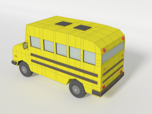low poly cartoon schoolbuss 3D Модель