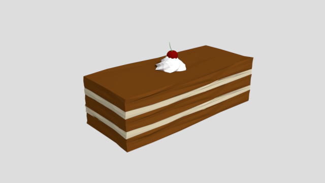 low poly cartoon piece of cake Modelo 3D .c4d .max .obj .3ds .fbx .stl .blend 