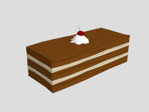 low poly cartoon piece of cake Modèle 3D